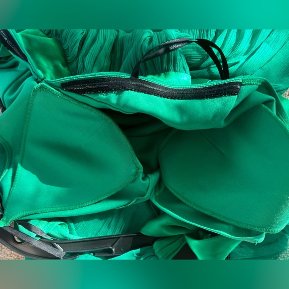 Y2K MAGGY LONDON Babydoll Silk Chiffon Satin Halter Dress Coquette Glam Size 10 - Picture 10 of 15